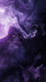 Violet nebula swirls with fluid marbling and cosmic depth.