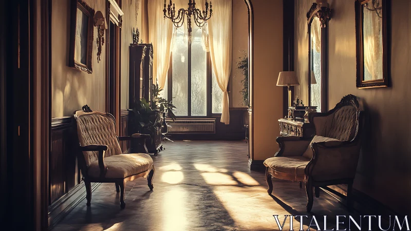 Soft morning ghosts wander through a sunlit vintage hall