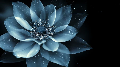 Luminescent Lotus Blooms: Where Cosmos Whispers Through Petals.