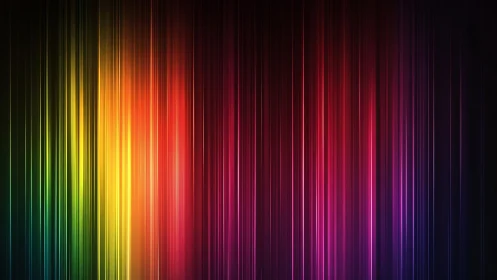 Vertical multicolor light spectrum streaks on dark gradient field