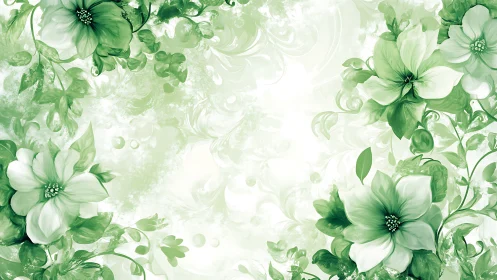 Elegant Green Florals Frame a Serene Sanctuary Space