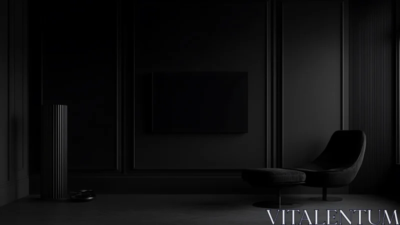 Deep charcoal lounge invites quiet moments and soft reflection