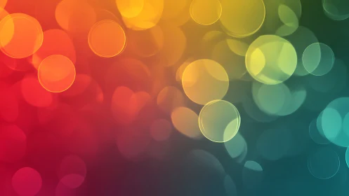 Multicolor bokeh circles create soft luminous gradient field