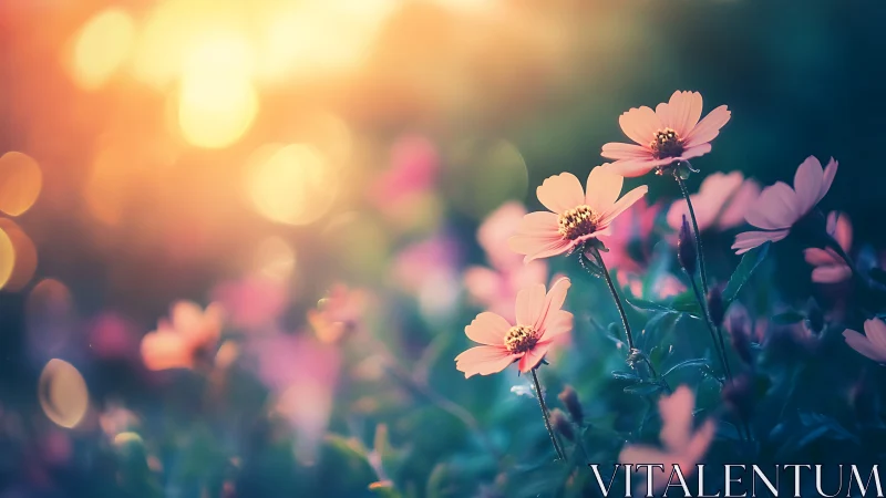 Soft Petals Dancing in Golden Sunrise Light.