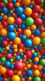 Vivid multicolor spheres form dense abstract 3D field.