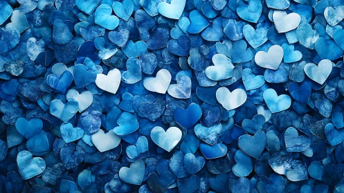 Crystalline Love Cascade: Icy Hearts in Glacial Blue.