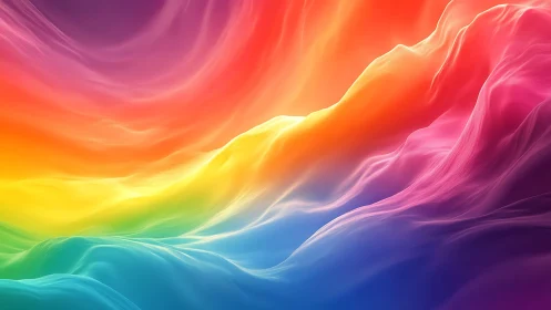 Chromatic aurora waves in flowing abstract gradient field.