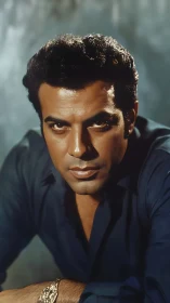 Cinematic male studio portrait with dramatic low-key lighting