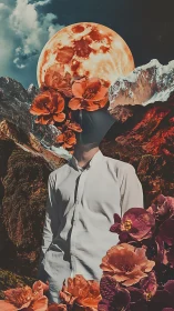 Lunar bloomhead wandering through molten mountain dreams.