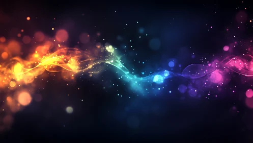 Color-spectrum light waves form dynamic flowing particle ribbon