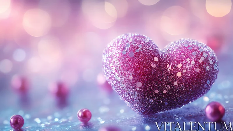 Glittered Heart with Bokeh Background Study.