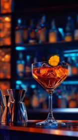 Amber Elegance Glows Against Neon Cityscape Dreams