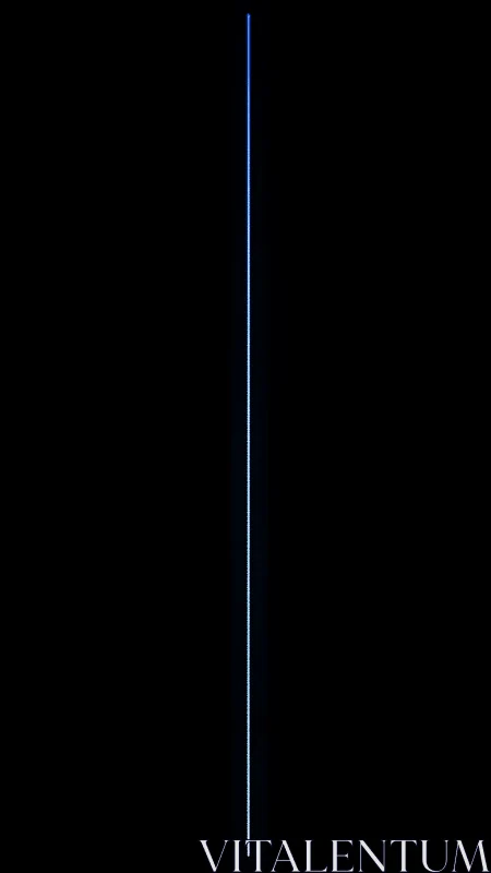 Vertical blue-white LED light beam on black negative space