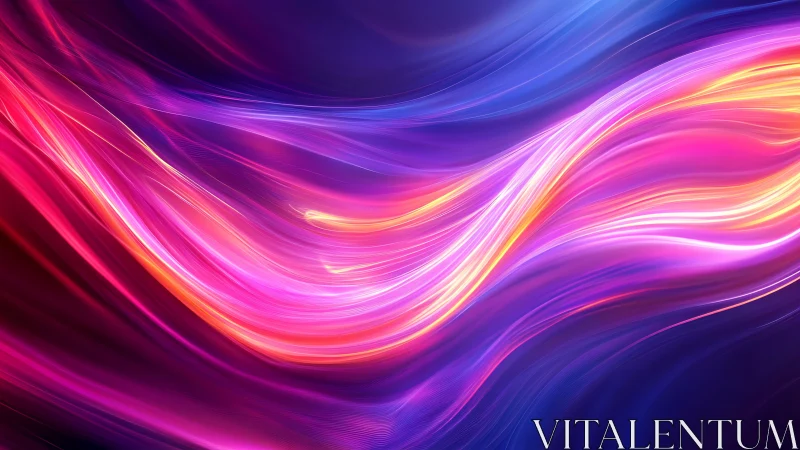 Vivid neon light waves flow across a deep cosmic field.