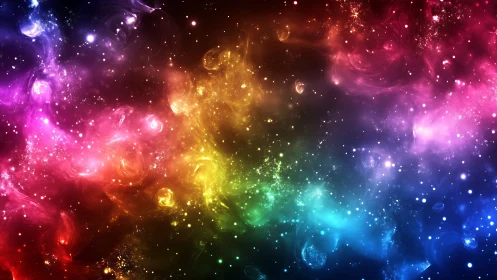 Colorful nebula-like abstract space background artwork.