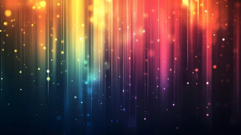 Vibrant abstract light streaks with glowing bokeh effect, digital style.