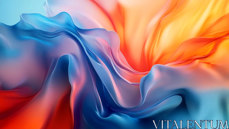 Silken storm of blue and fire, swirling in luminous bloom.