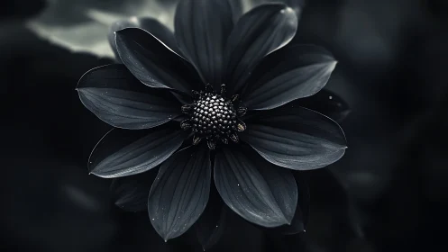 Obsidian Petals: Black Blossom's Luminescent Dance.