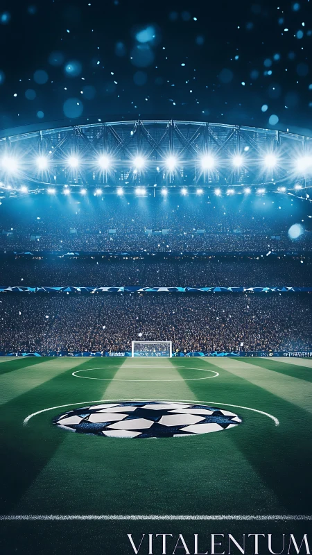 Electric night stadium waits for kickoff under bright lights