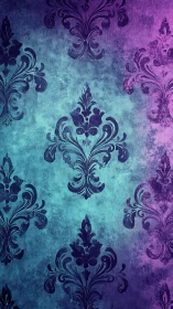Damask silhouettes drift through teal and violet dusk