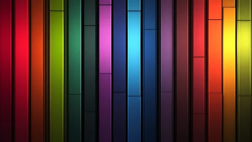 Vertical multicolor panels form evenly spaced segmented bands