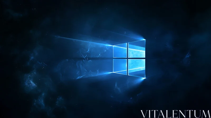 Stellar window portal carves neon light through digital night