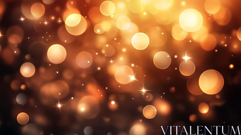 Golden bokeh light field uses soft focus and radial glow gradients