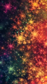 Multispectral nebular dust field with granular luminous clusters.