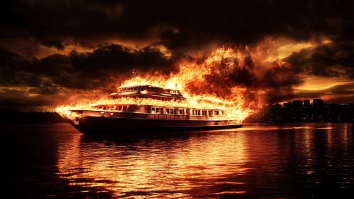 Luxury Yacht Engulfed in Apocalyptic Inferno