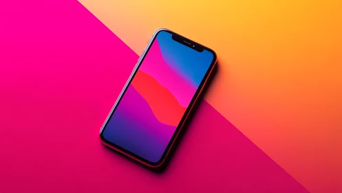 Smartphone Display on Gradient Background Composition
