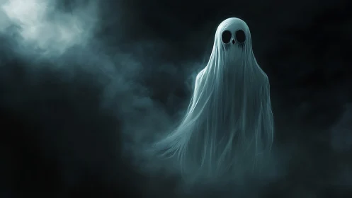 Gentle ghost drifting through a misty midnight hush.