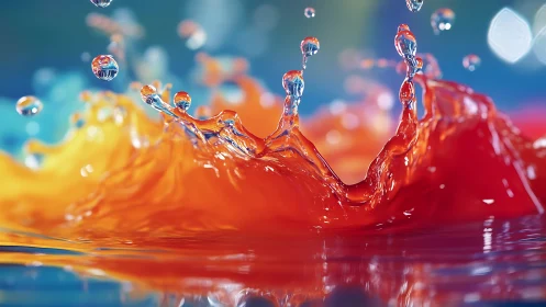 Vibrant liquid splash freezes in a luminous color explosion