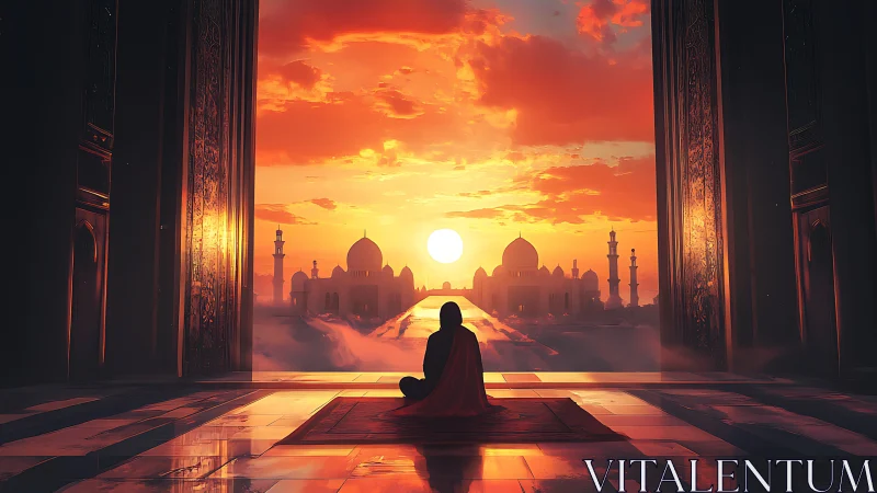 Sunlit sanctuary welcomes a lone figure into quiet wonder