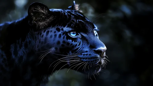 Nocturnally Illuminated Leopard: High-Contrast Chromatic Rendering.