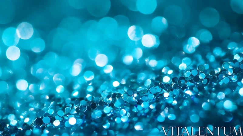 Sparkling Blue Glitter Close-Up With Soft Bokeh Background.