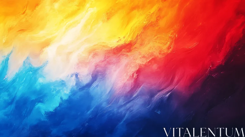 Gradient abstract field of warm and cool color regions.