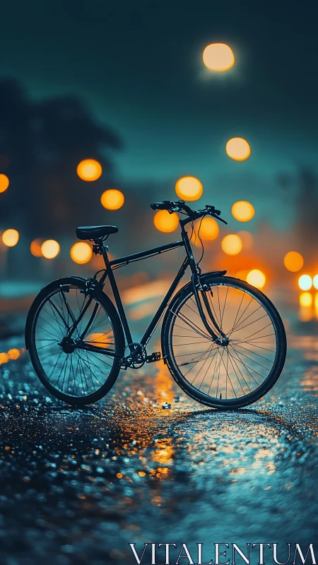 Midnight Rider: A Bicycle's Dance with Urban Twilight.