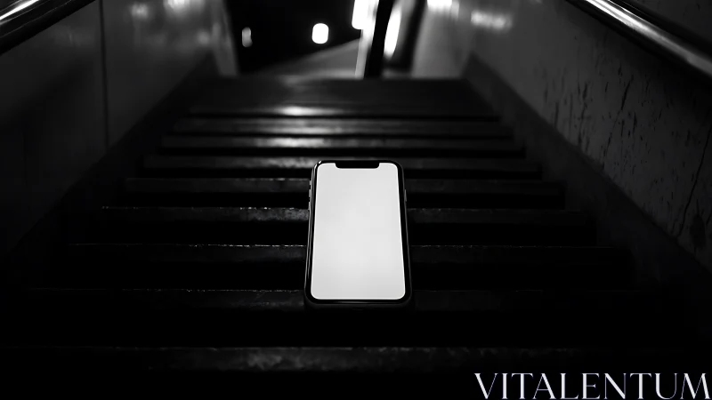 Smartphone Luminescence in Urban Darkness: High Contrast Subway Architectural Study.