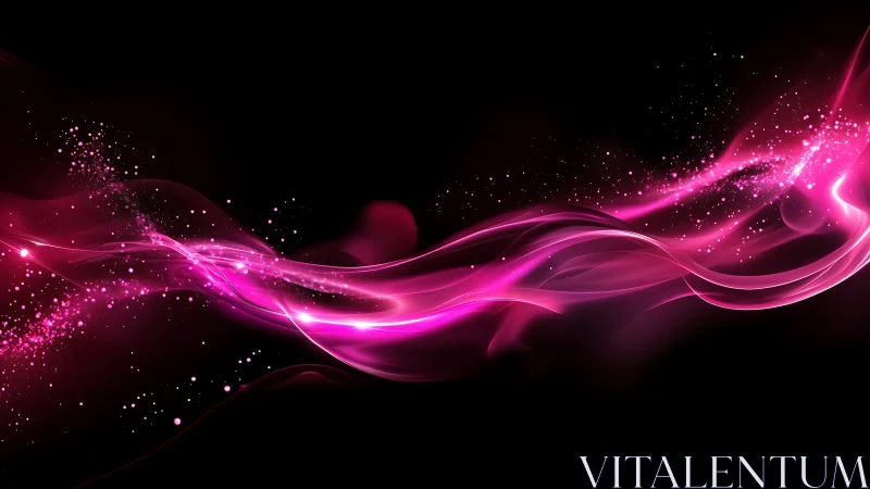 Magenta light trails with particle dispersion on deep black field