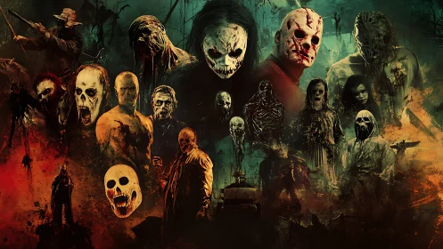 Carnival of faceless horrors in a fever-bruised nightscape.