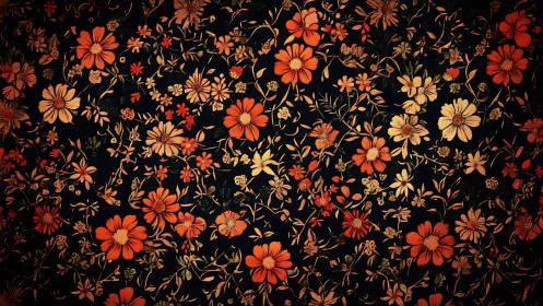 Midnight garden blooms whisper in glowing embroidered constellations