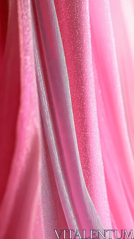 Silken pink cascades whisper light across shimmering folds