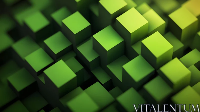 Abstract green 3D cubes pattern with geometric modern style.
