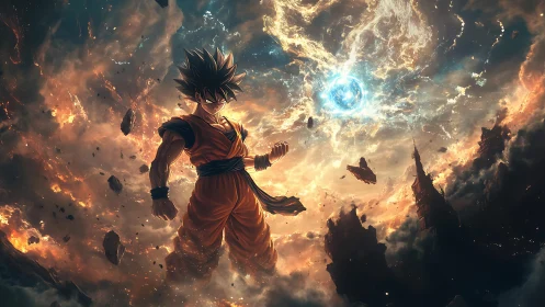 Solar storm warrior laughs back at the collapsing sky