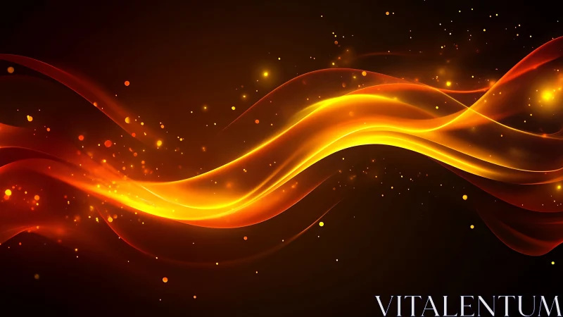 Luminous Wave: Golden Energy Dance Through Darkness.