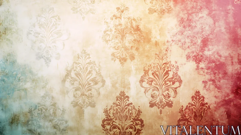 Damask echoes drift across a sun-faded watercolor wall
