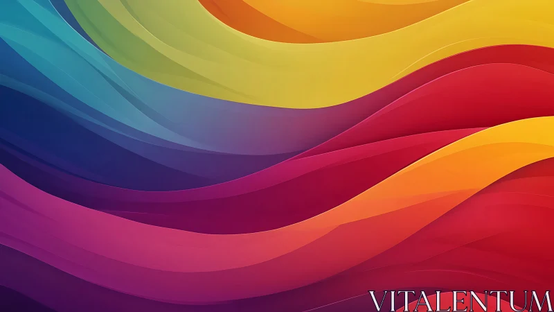 Layered multicolor wave bands in horizontal digital layout.