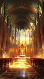 Sunlit arches pour quiet gold into a soaring cathedral heart