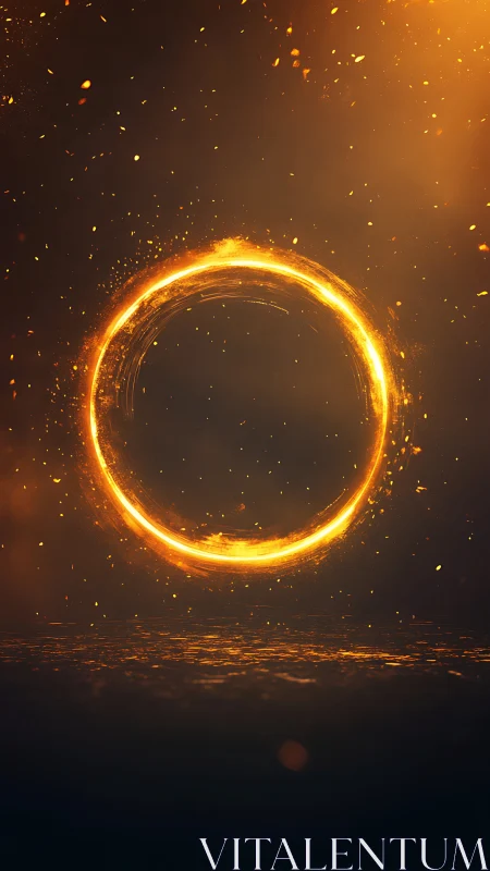 Golden Ring of Fire: Luminous Circle with Particle Effects.
