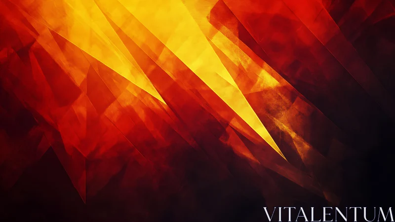 Fiery Abstract Geometric Art with Bold Angular Shapes.